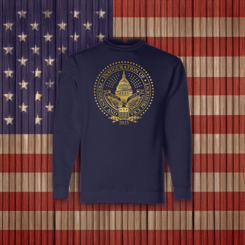 2025 Trump Inaugural Seal Navy Crewneck Fleece Sweatshirt 8 2025 Trump Inaugural Seal Navy Crewneck Fleece Sweatshirt