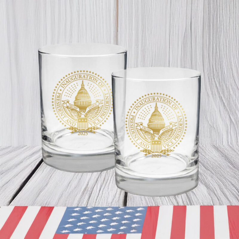 2025 Trump Inaugural Seal Whiskey Glasses 6 2025 Trump Inaugural Seal Whiskey Glasses
