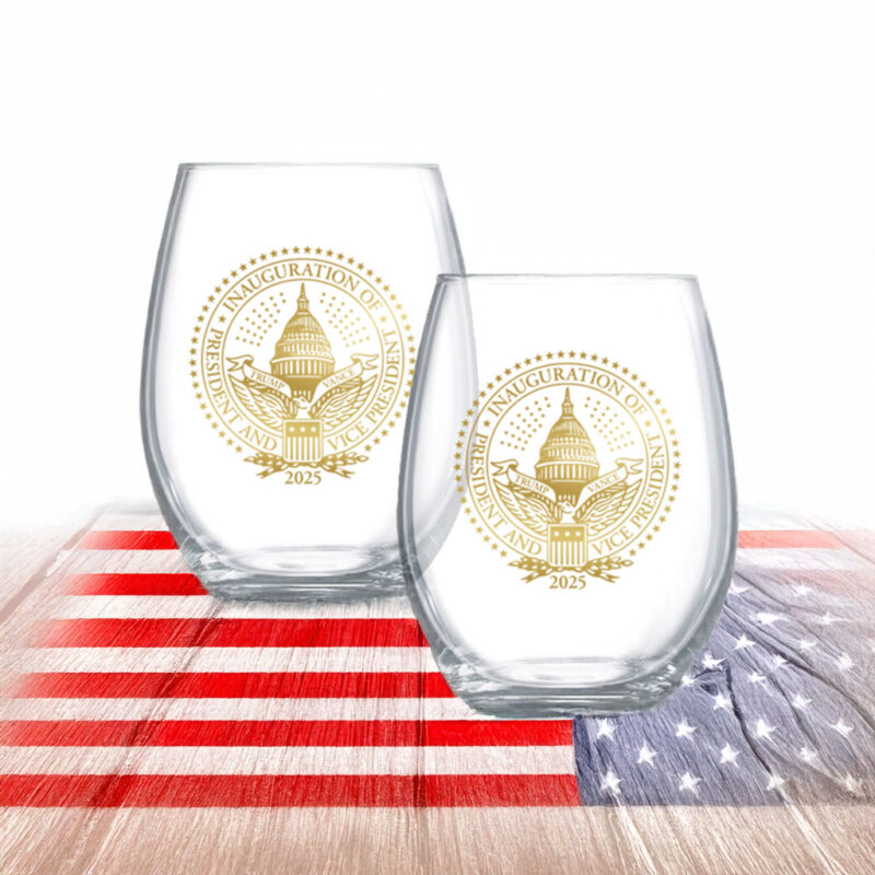 2025 Trump Inaugural Seal Wine Glasses 6 2025 Trump Inaugural Seal Wine Glasses