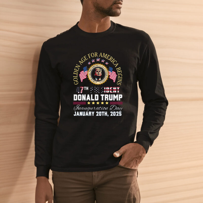 Trump 47th President Inauguration Day 2025: Digital Golden Age Begins 11 Digital Golden Age For America Begins, Trump 47 President, Trump Inauguration Day, January 20, 2025 T-Shirt3