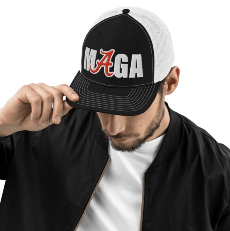 MAGA Snapback Trucker Hat: Show Your Support for Georgia-Alabama Game 8 Georgia – Alabama Game MAGA Snapback Trucker Hat