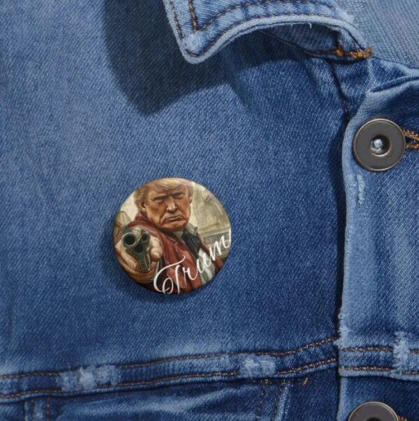 Patriotic Political Button for Inauguration Day, Donald Trump Western Cowboy Round Pin2