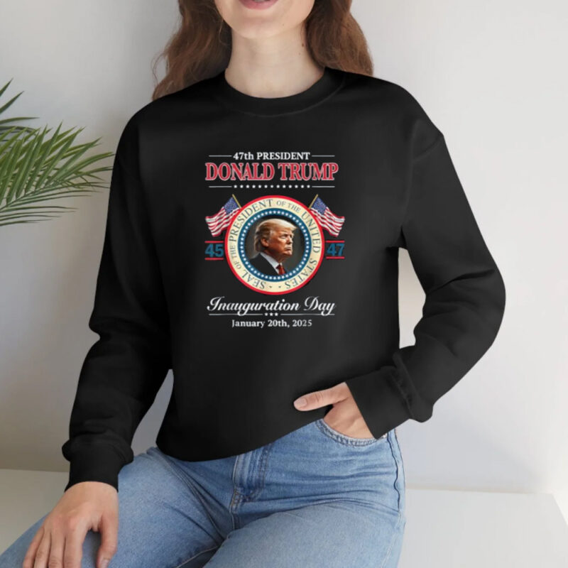 Celebrate the 47th Inauguration Day with President Trump's Official 2025 USA Flag T-Shirt 10 President Donald Trump Inauguration Day 2025 47Th Usa Flag T-Shirt2