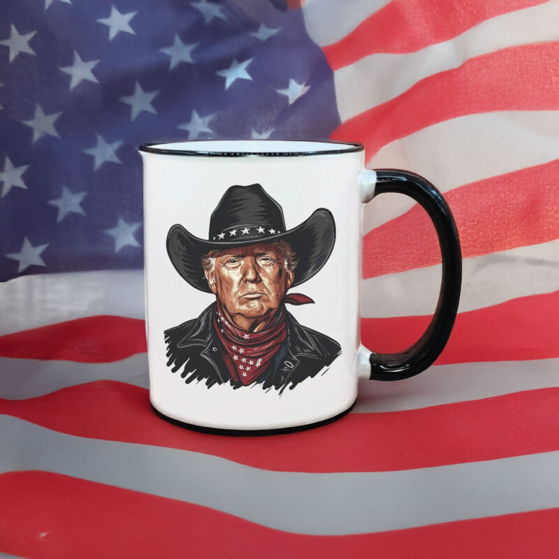 Trump 2024 President Cowboy Outlaw Flag Coffee Mug: Show Your Support with Style 8 Trump 2024 President Cowboy Outlaw Flag Coffee Mug