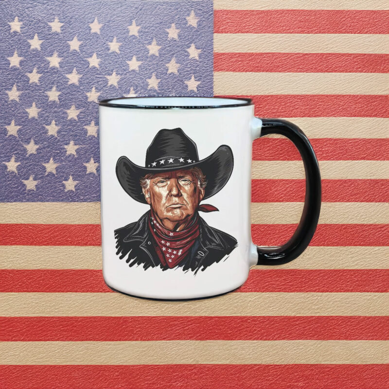 Trump 2024 President Cowboy Outlaw Flag Coffee Mug: Show Your Support with Style 7 Trump 2024 President Cowboy Outlaw Flag Coffee Mug
