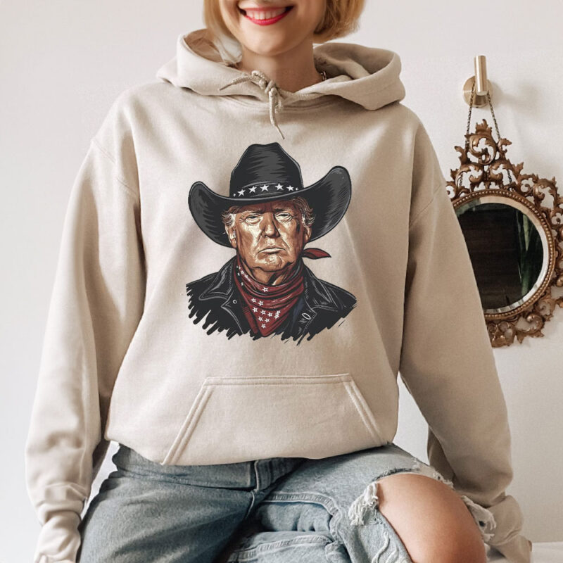 Trump 2024: Cowboy Outlaw Flag T-Shirt for True Patriots 12 Trump 2024 President Cowboy Outlaw Flag T-Shirt