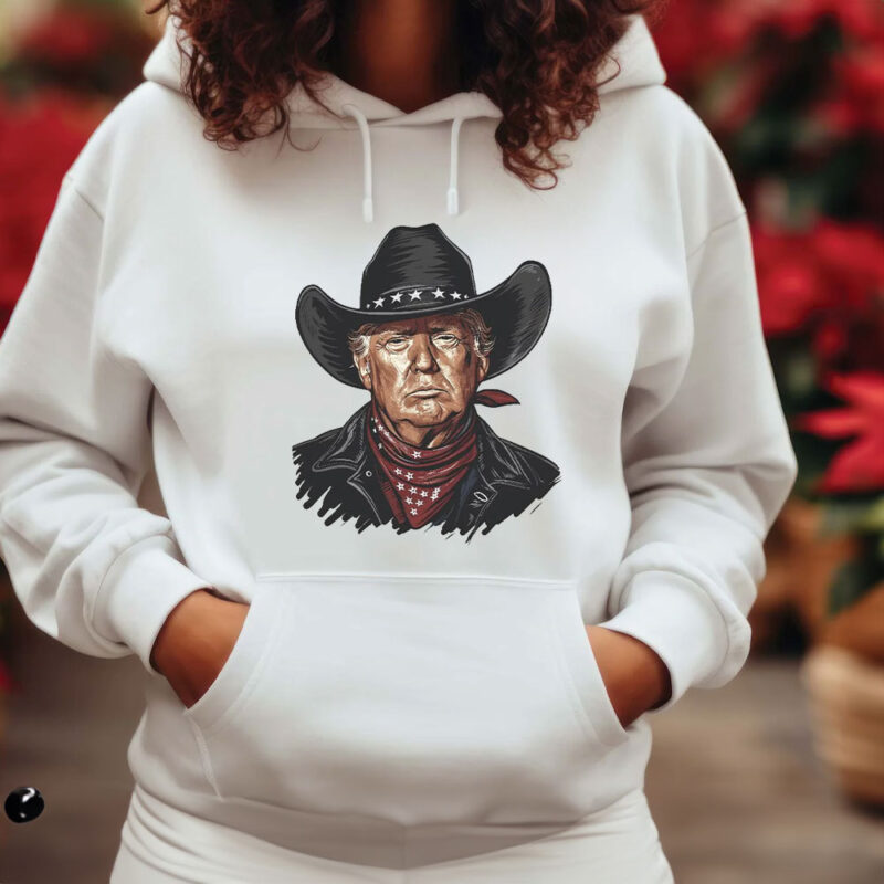 Trump 2024: Cowboy Outlaw Flag T-Shirt for True Patriots 17 Trump 2024 President Cowboy Outlaw Flag T-Shirt