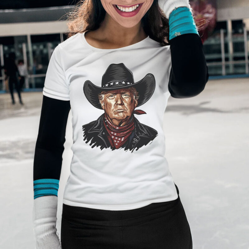Trump 2024: Cowboy Outlaw Flag T-Shirt for True Patriots 15 Trump 2024 President Cowboy Outlaw Flag T-Shirt
