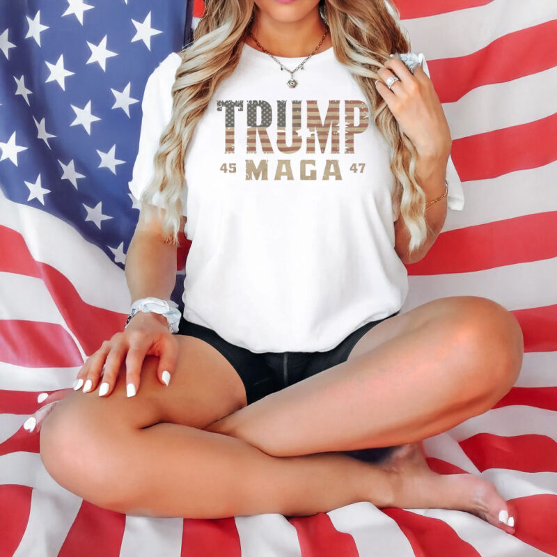 Show Your Patriotism with the Trump 45-47 MAGA US Flag T-Shirt 6 Trump 45-47 MAGA US Flag T-Shirt