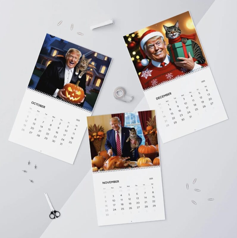 2025 Trump Calendar: Celebrate the Year with Trump and His Feline Companion 16 Trump Calendar 2025 All Season - Trump With Cat New Year Wall Calendar