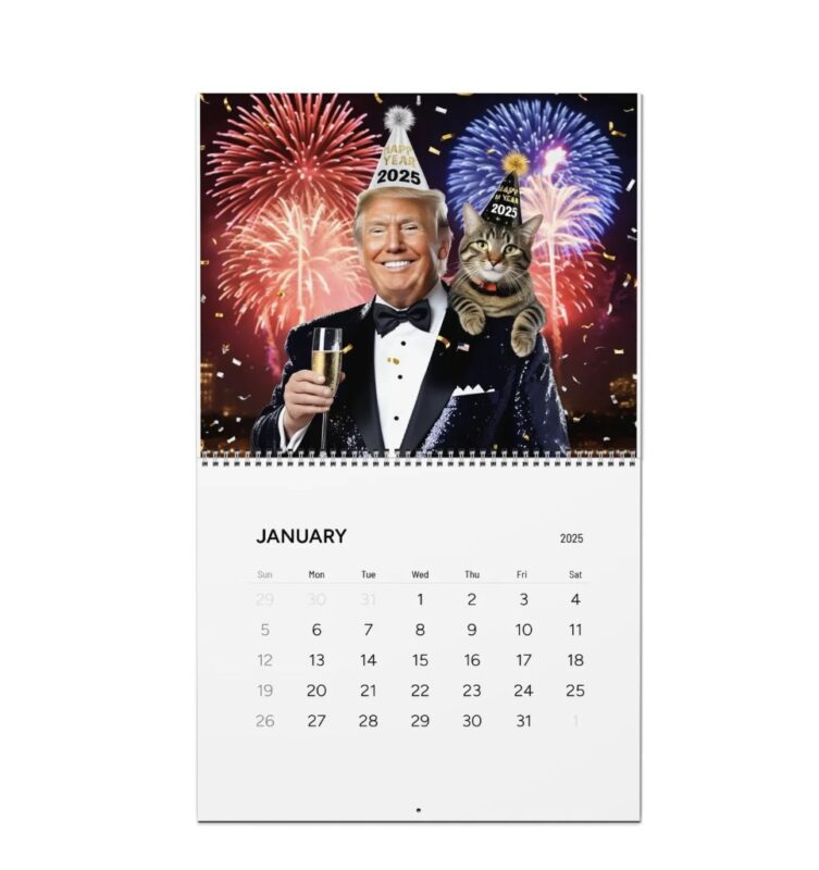2025 Trump Calendar: Celebrate the Year with Trump and His Feline Companion 17 Trump Calendar 2025 All Season - Trump With Cat New Year Wall Calendar