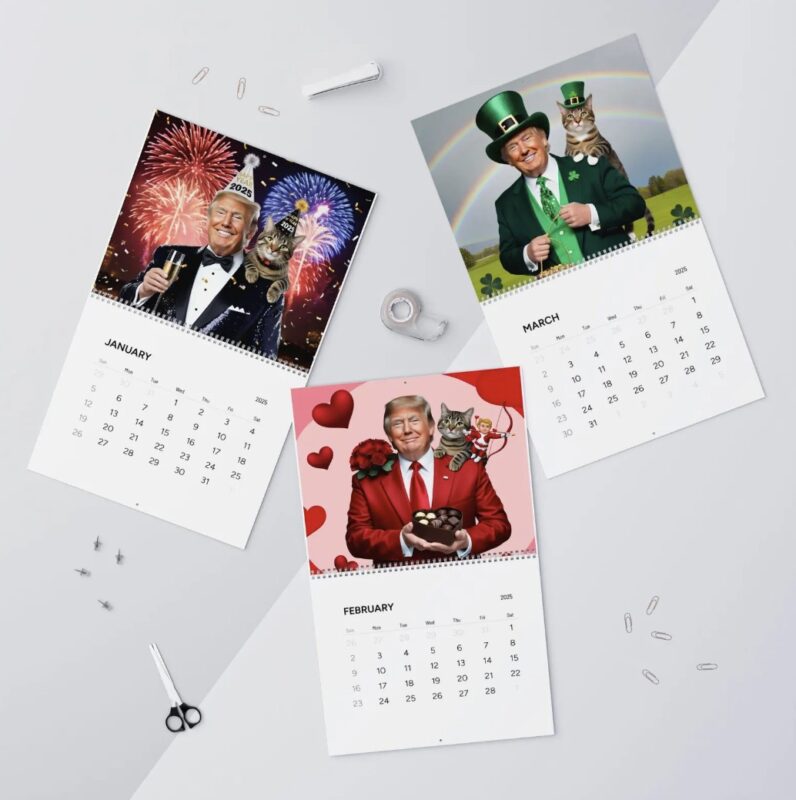 2025 Trump Calendar: Celebrate the Year with Trump and His Feline Companion 20 Trump Calendar 2025 All Season - Trump With Cat New Year Wall Calendar
