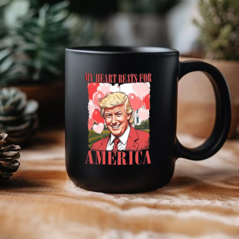 Patriotic Trump Love Mug: My Heart Beats for America 11 Trump Love Mug, My Heart Beats For America Mug3