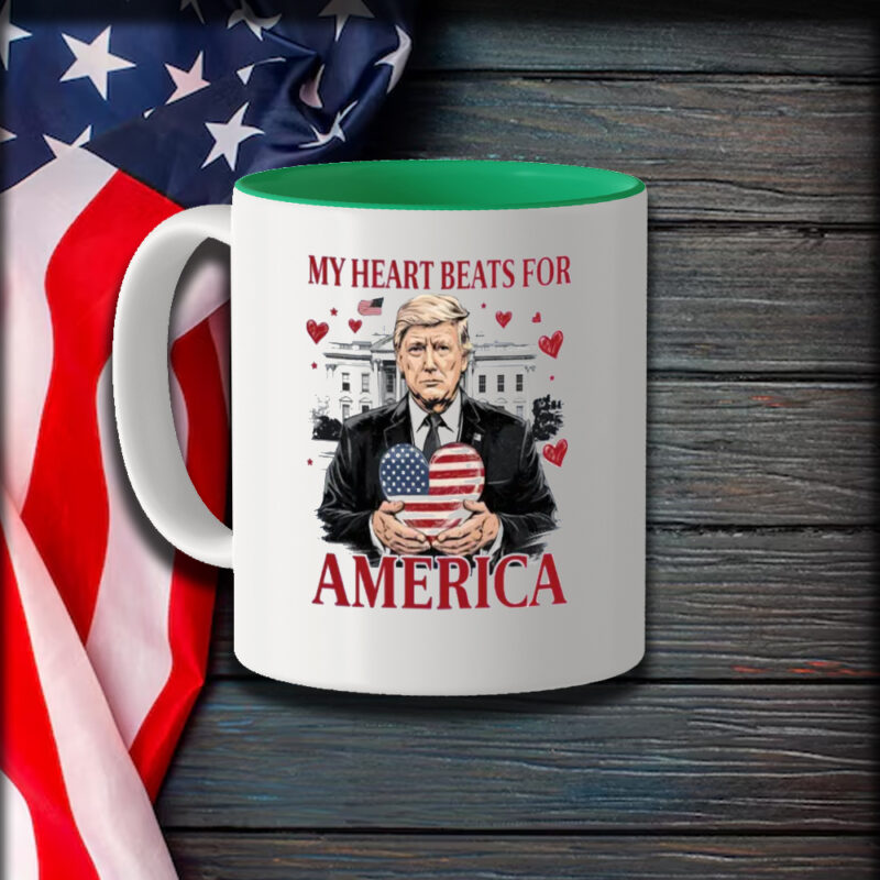 Patriotic Trump Mug: Show Your Love for America 9 Trump My Heart Beats for America Mug1