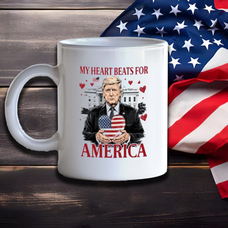 Patriotic Trump Mug: Show Your Love for America 11 Trump My Heart Beats for America Mug3