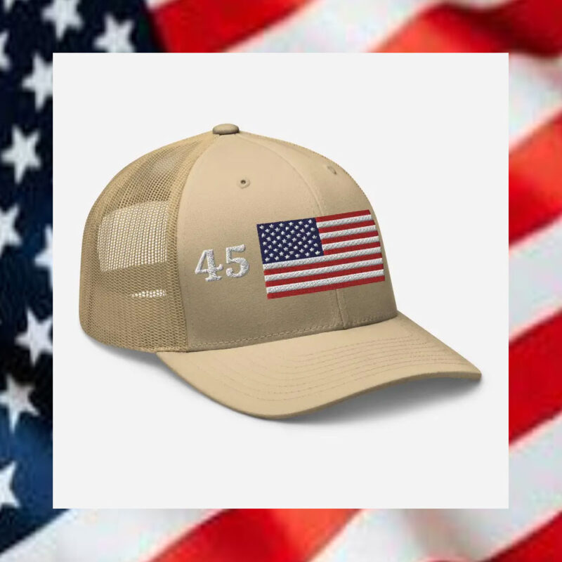 Patriotic Pride: 45 47 American Flag Trucker Hat for Trump Supporters 9 45-47-American-Flag-Trucker-Hat-President-Trump-Hat1