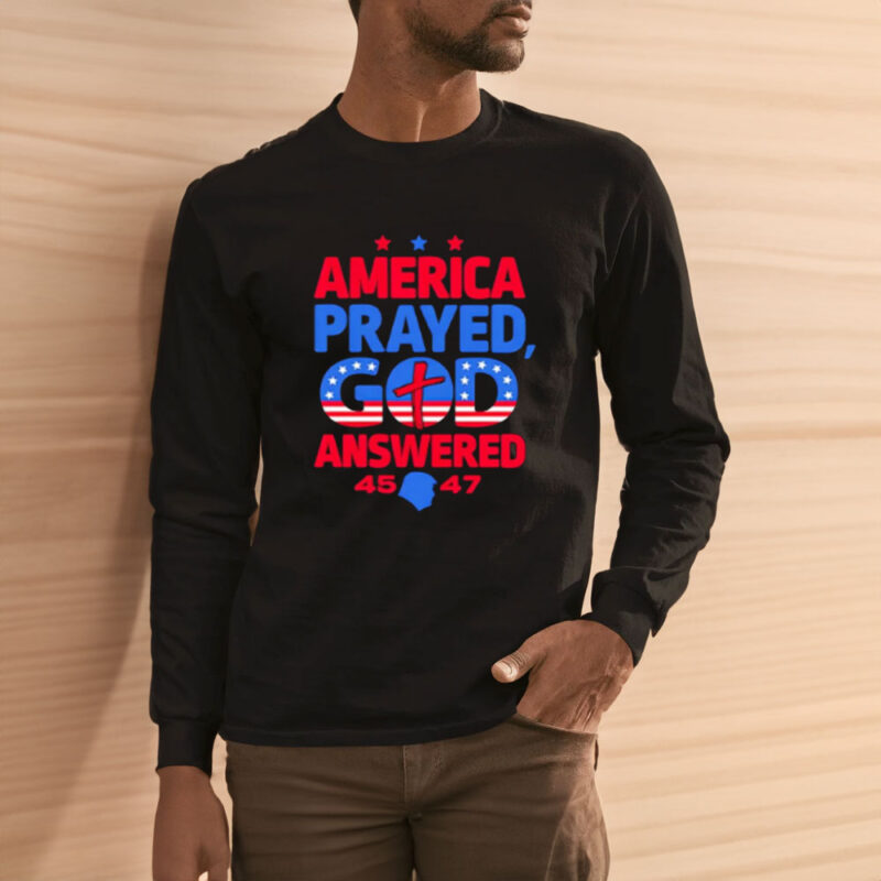 America's Prayers Answered: Donald Trump 45 47 Commemorative Shirt 11 America-Prayed-God-Answered-Donald-Trump-45-47-shirt3