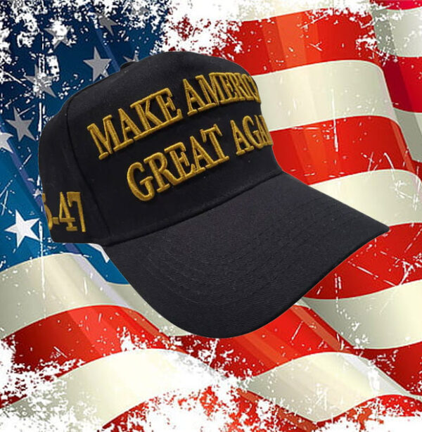 Donald Trump Hat 45-47 Never Surrender MAGA Black Hats America Great Gold Hats