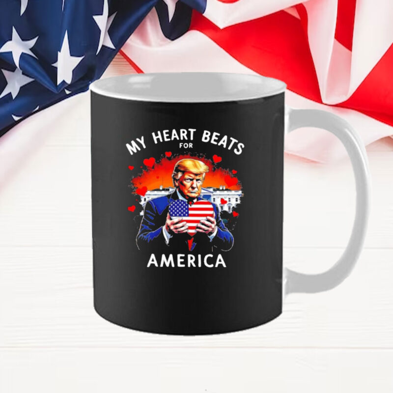 Donald Trump my heart beats for America Trump lovers Mug 9 Donald Trump my heart beats for America Trump lovers Mug