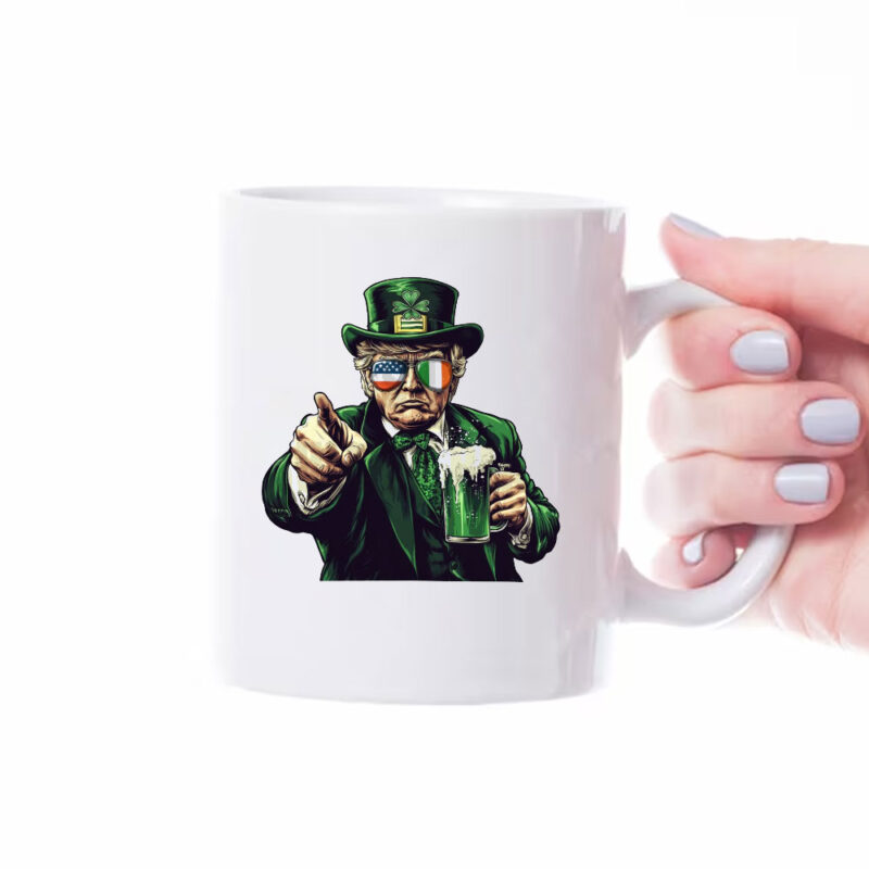 Funny Donald Trump St Patrick's Day, Trump Illustration Mug 8 Funny Donald Trump St Patrick's Day, Trump Illustration Mug