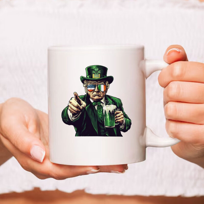 Funny Donald Trump St Patrick's Day, Trump Illustration Mug 9 Funny Donald Trump St Patrick's Day, Trump Illustration Mug