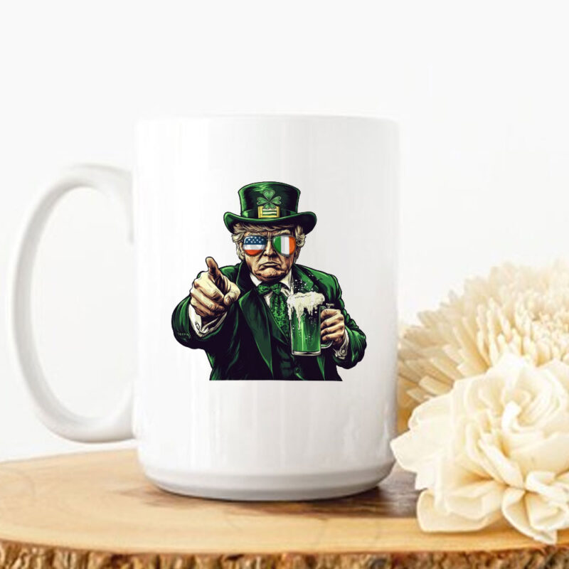 Funny Donald Trump St Patrick's Day, Trump Illustration Mug 10 Funny Donald Trump St Patrick's Day, Trump Illustration Mug