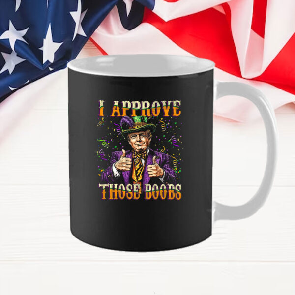 Funny Trump I Approve Those Boobs, Funny Donald Trump Mardi Gras Mug