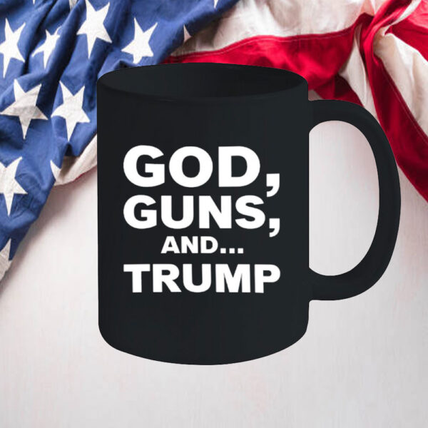 God Guns and Donald Trump Text Mug