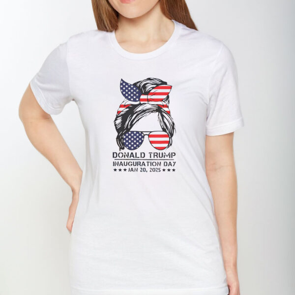 Hot-Inauguration-Day-2025-Funny-Trump-Girl-Messy-Bun-T-Shirt1