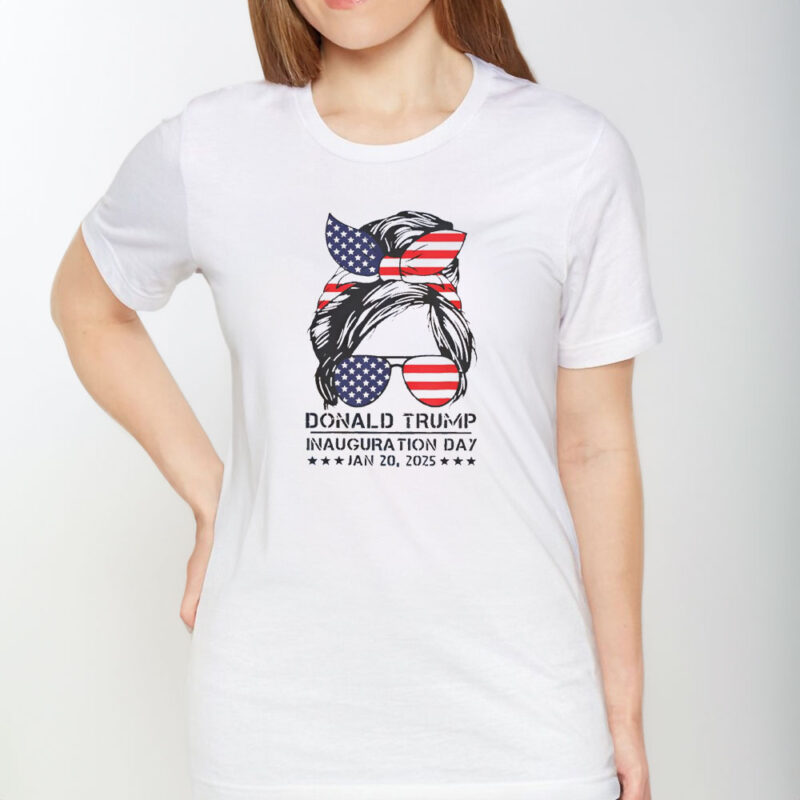 Inauguration Day 2025: Trump Girl Messy Bun T-Shirt for the Ultimate Patriot 9 Hot-Inauguration-Day-2025-Funny-Trump-Girl-Messy-Bun-T-Shirt1