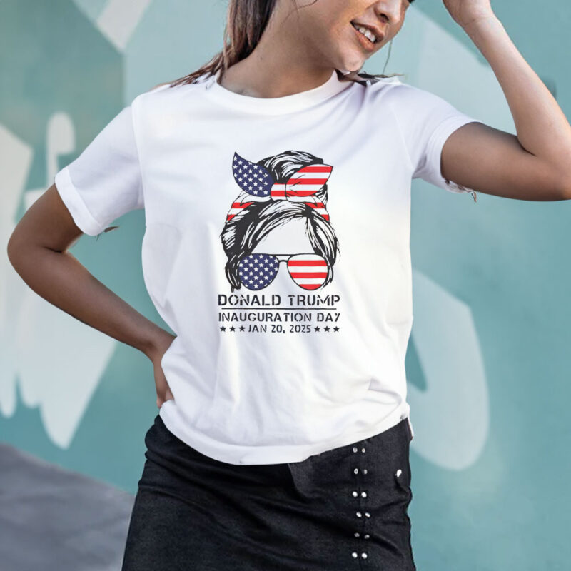 Inauguration Day 2025: Trump Girl Messy Bun T-Shirt for the Ultimate Patriot 11 Hot-Inauguration-Day-2025-Funny-Trump-Girl-Messy-Bun-T-Shirt3