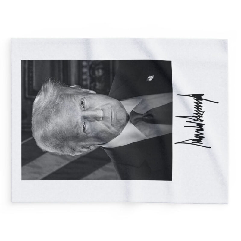 Inaugural Portrait of the 47th President Trump Fleece Blanket 14 Inaugural Portrait of the 47th President Trump Fleece Blanket