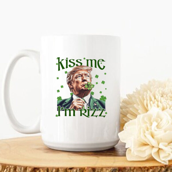Kiss Me I'm Rizz, Gen Z Slang Rizz Trump St. Patrick Day Mug