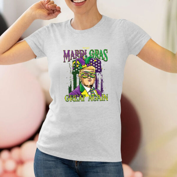 Mardi-Gras-Trump-Mask-Shirt,-Make-Mardi-Gras-Great-Again-T-Shirt-,Flower-de-luce-Shirt