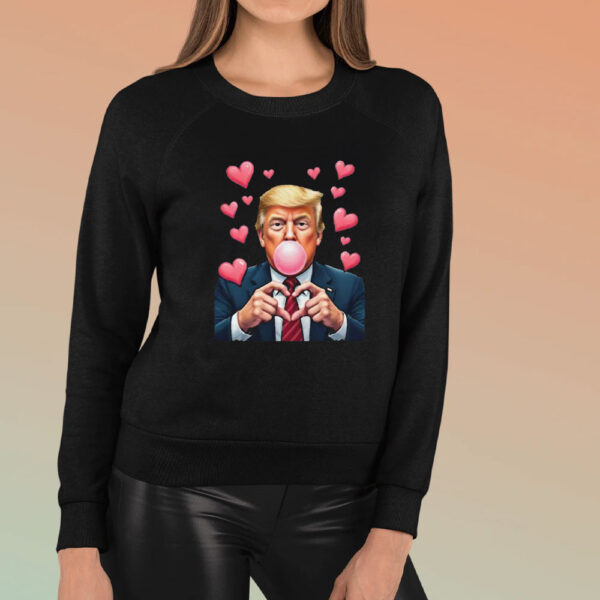 President-Trump-Bubblegum-T-Shirt,-45-47-President,-Valentine's-Day-Shirt