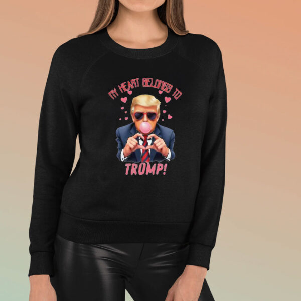 President-Trump-T-shirt,-My-Heart-Belongs-To-Trump,-Bubblegum-Heart-Shirt