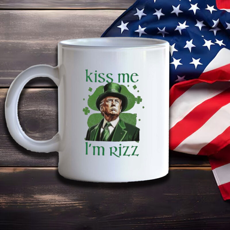Kiss Me I'm Rizz: Trump 2025 St. Patrick's Day Mug 11 Trump-2025-St-Patrick’s-Day-Kiss-Me-I’m-Rizz-Mug3