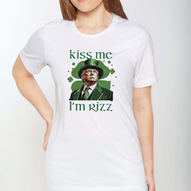 Kiss Me I'm Rizz: Celebrate St. Patrick's Day with Trump 2025 9 Trump-2025-St-Patrick’s-Day-Kiss-Me-I’m-Rizz-Shirt1