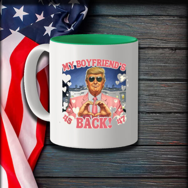 Trump My Boyfriend's Back Valentine's Day Pink Graphic Mug1