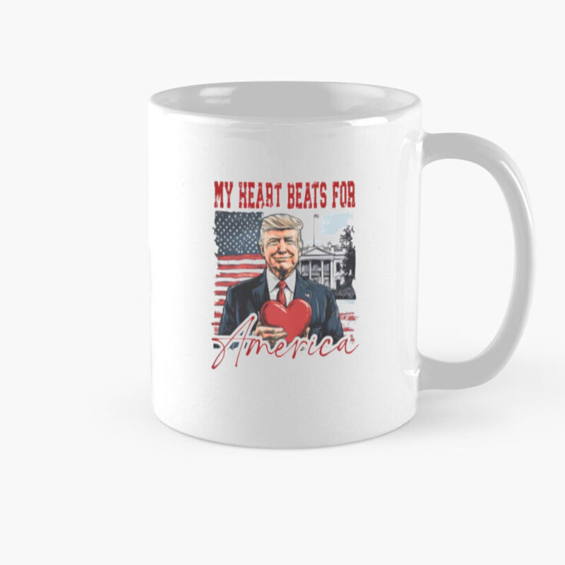 Patriotic Trump Mug: Show Your Love for America with Every Sip 8 Trump,-My-Heart-Beats-for-America-Mug