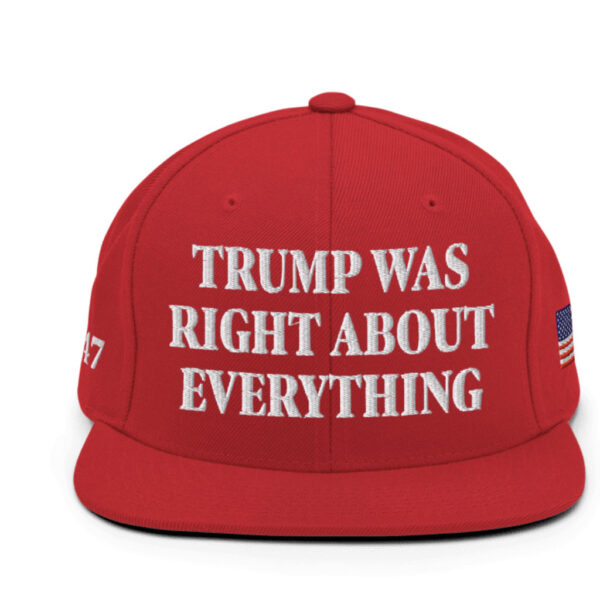 Trump Was Right About Everything Classic Snapback Hat