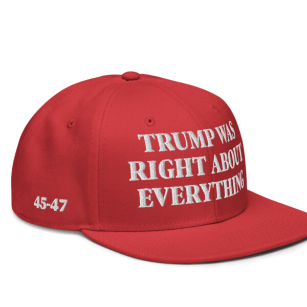 Trump Was Right About Everything Snapback Hat