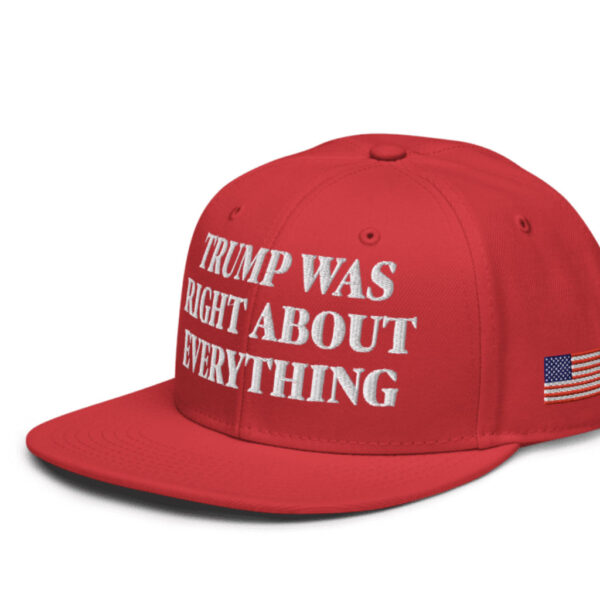 Trump Was Right About Everything Snapback Hat