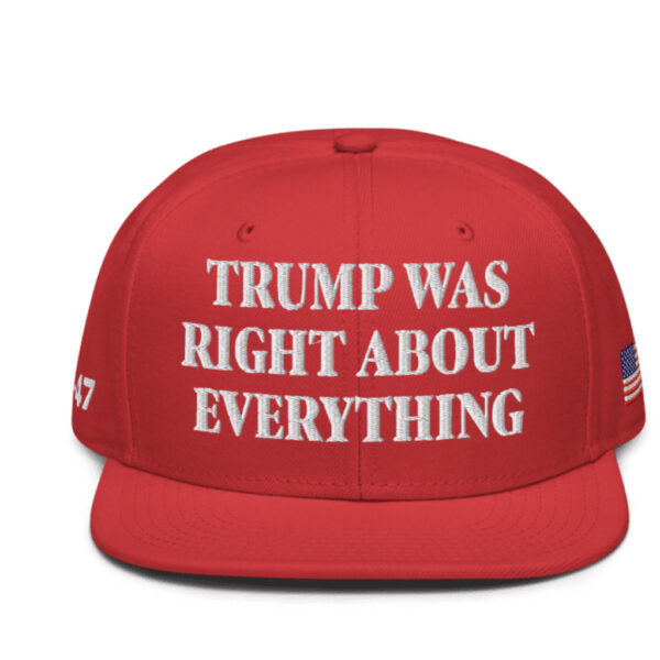 Trump Was Right About Everything Snapback Hat