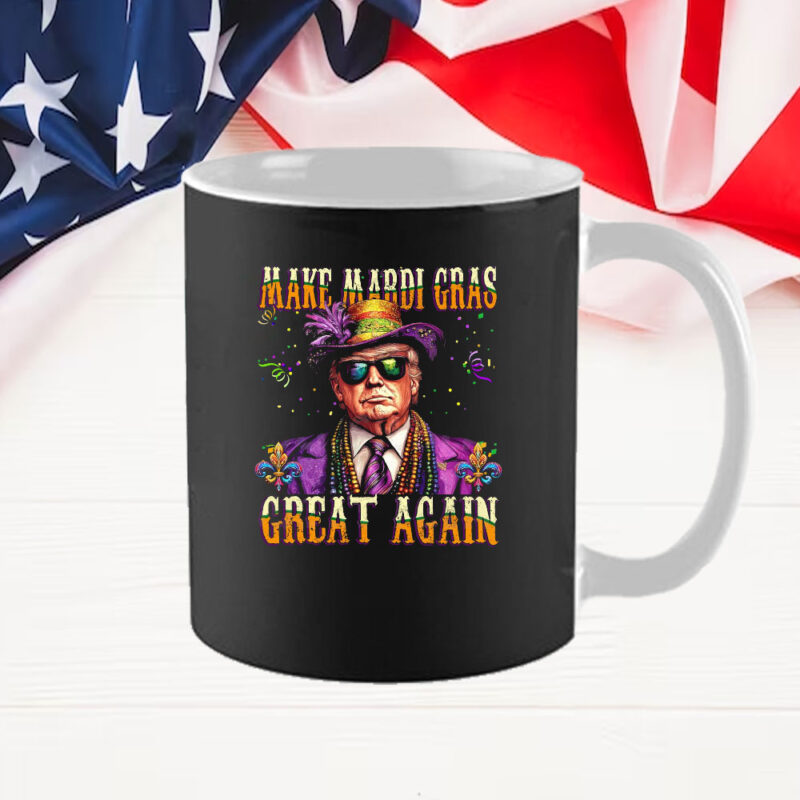 Trump in Mardi Gras Costume, Make Mardi Gras Great Again Mug 9 Trump in Mardi Gras Costume, Make Mardi Gras Great Again Mug