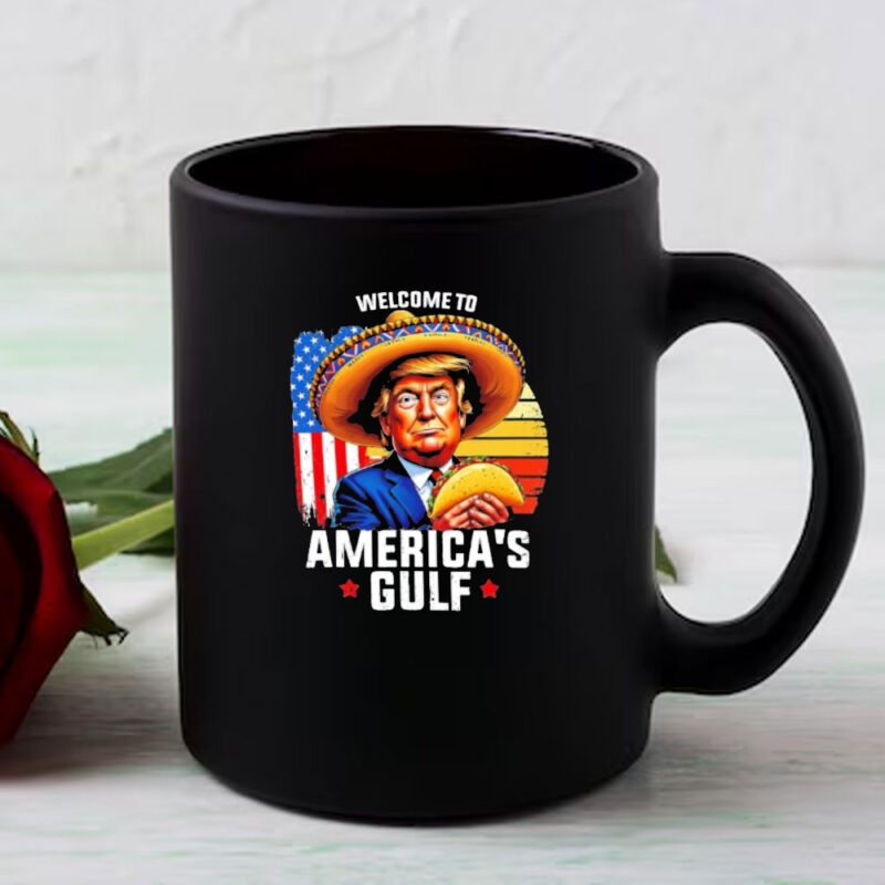 Welcome to Americas Gulf Trump US Flag Retro Mug 8 Welcome to Americas Gulf Trump US Flag Retro Mug