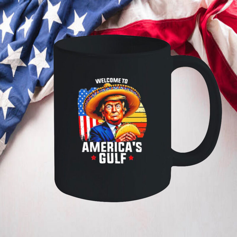 Welcome to Americas Gulf Trump US Flag Retro Mug 10 Welcome to Americas Gulf Trump US Flag Retro Mug