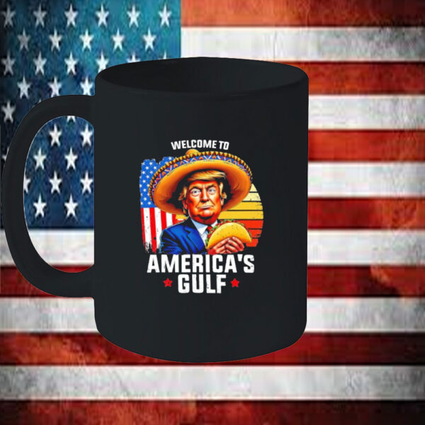 Welcome to Americas Gulf Trump US Flag Retro Mug