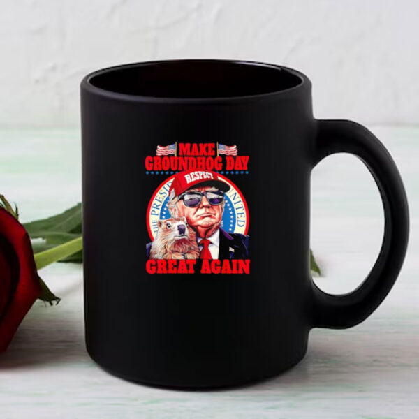 Cool Trump Groundhog Make Groundhog Day Great Again US Flag Mug