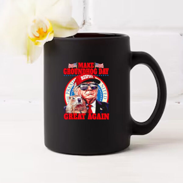 Cool Trump Groundhog Make Groundhog Day Great Again US Flag Mug